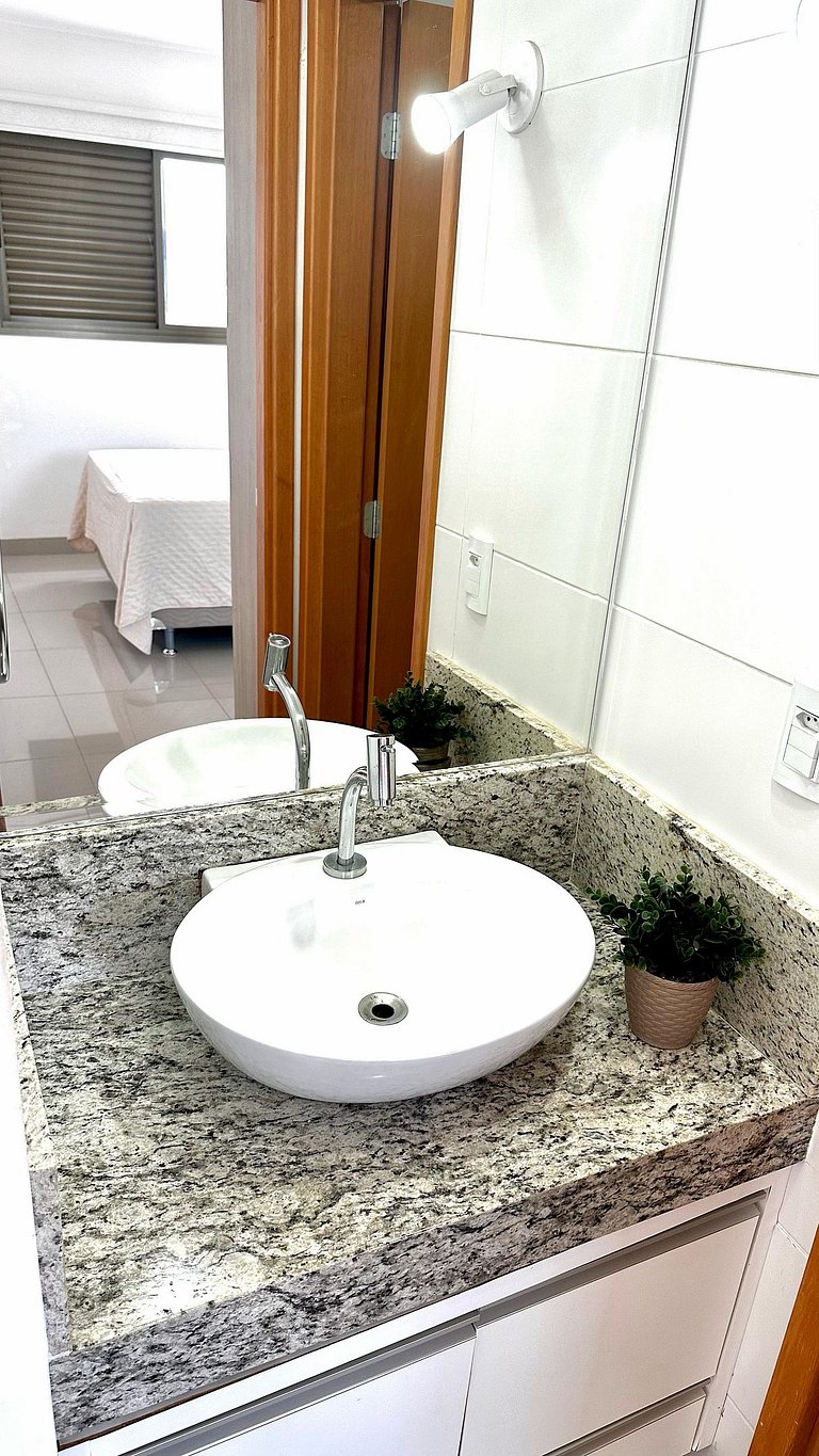 Flat capim dourado | moderno com sofa-cama