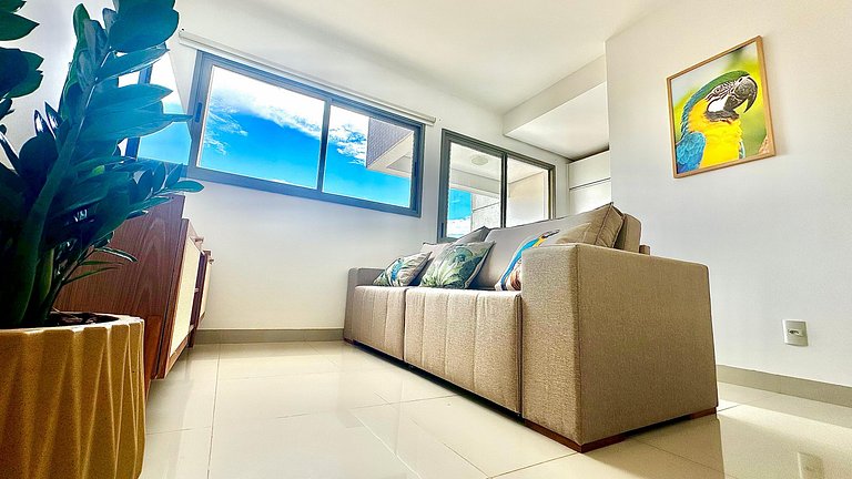 Flat capim dourado | moderno com sofa-cama