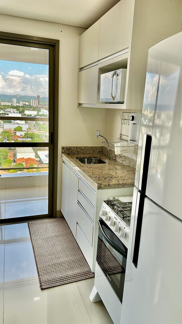 Flat capim dourado | moderno com sofa-cama