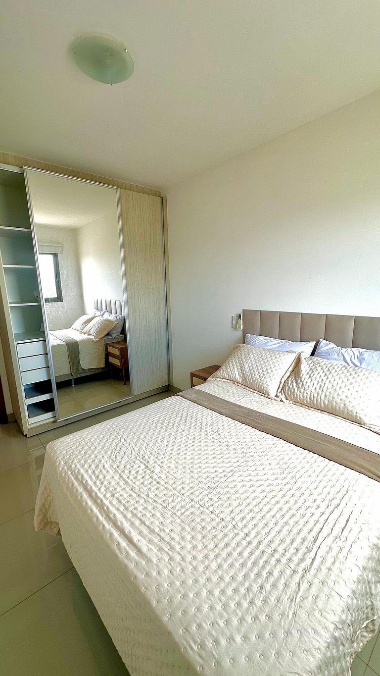 Flat capim dourado | moderno com sofa-cama