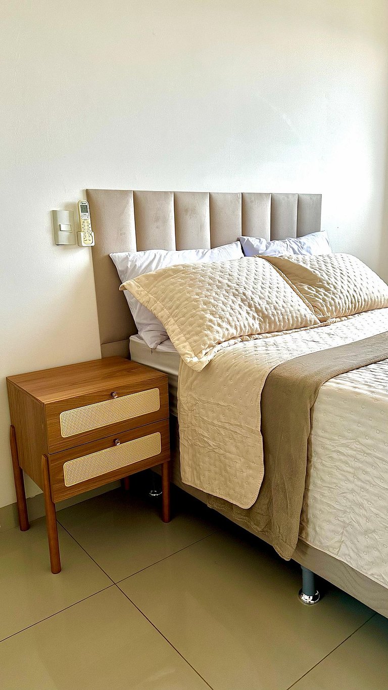 Flat capim dourado | moderno com sofa-cama