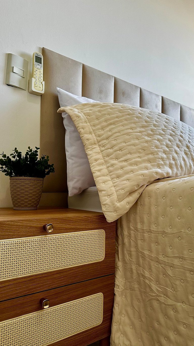 Flat capim dourado | moderno com sofa-cama