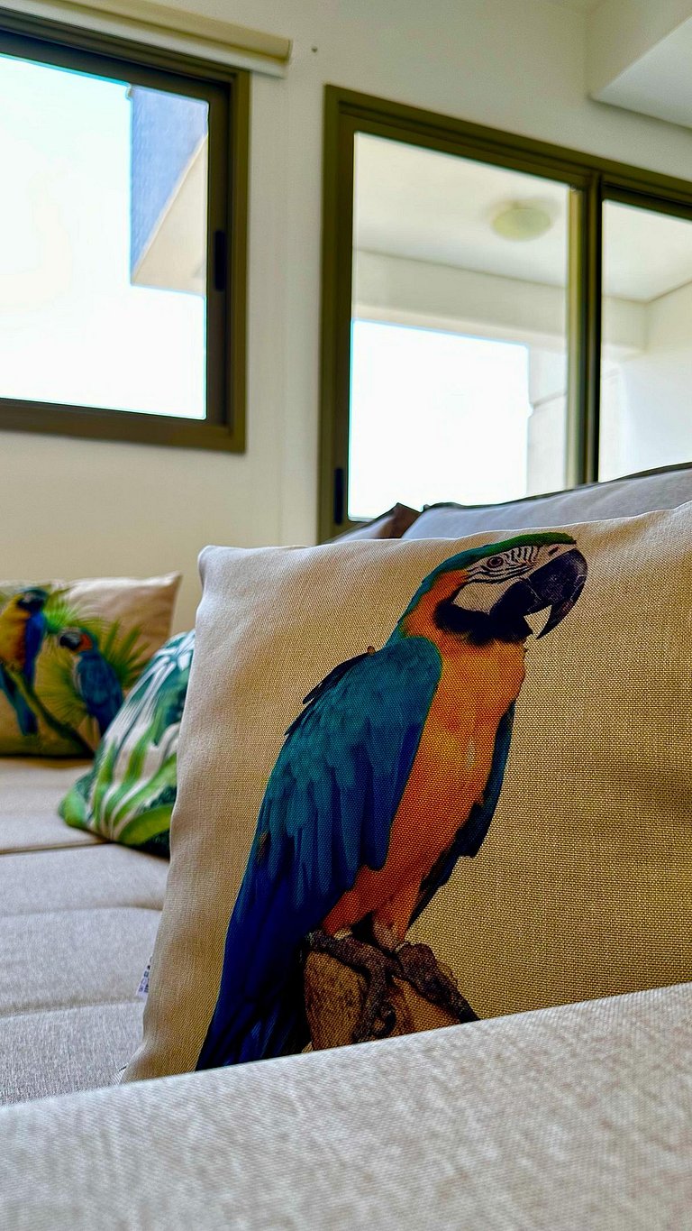 Flat capim dourado | moderno com sofa-cama