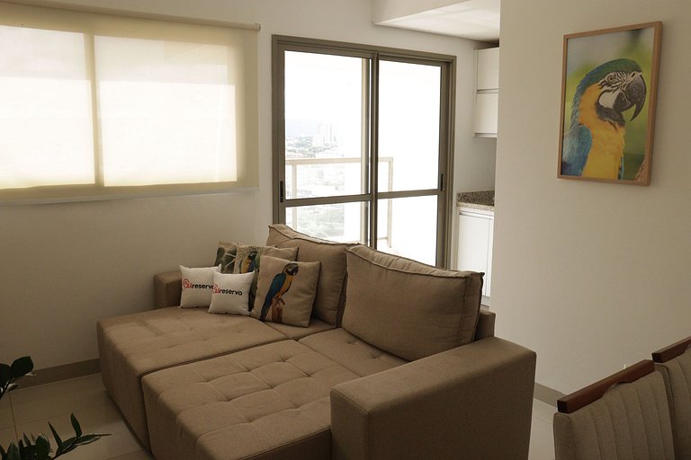 Flat capim dourado | moderno com sofa-cama