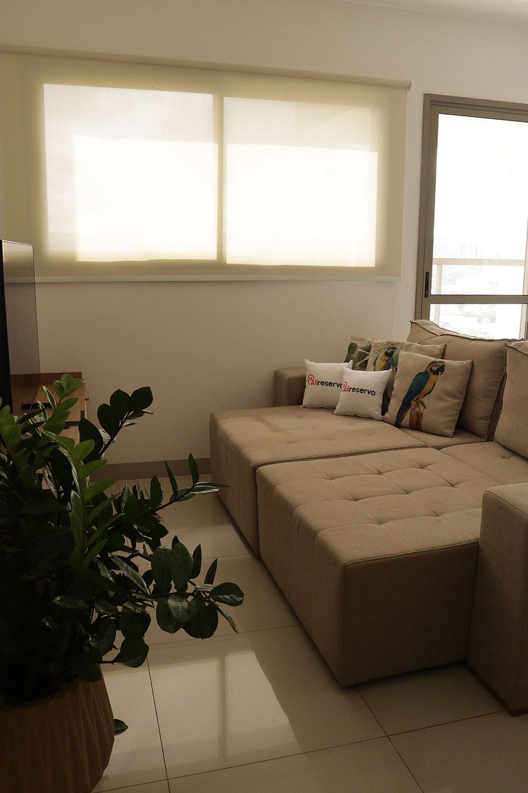 Flat capim dourado | moderno com sofa-cama