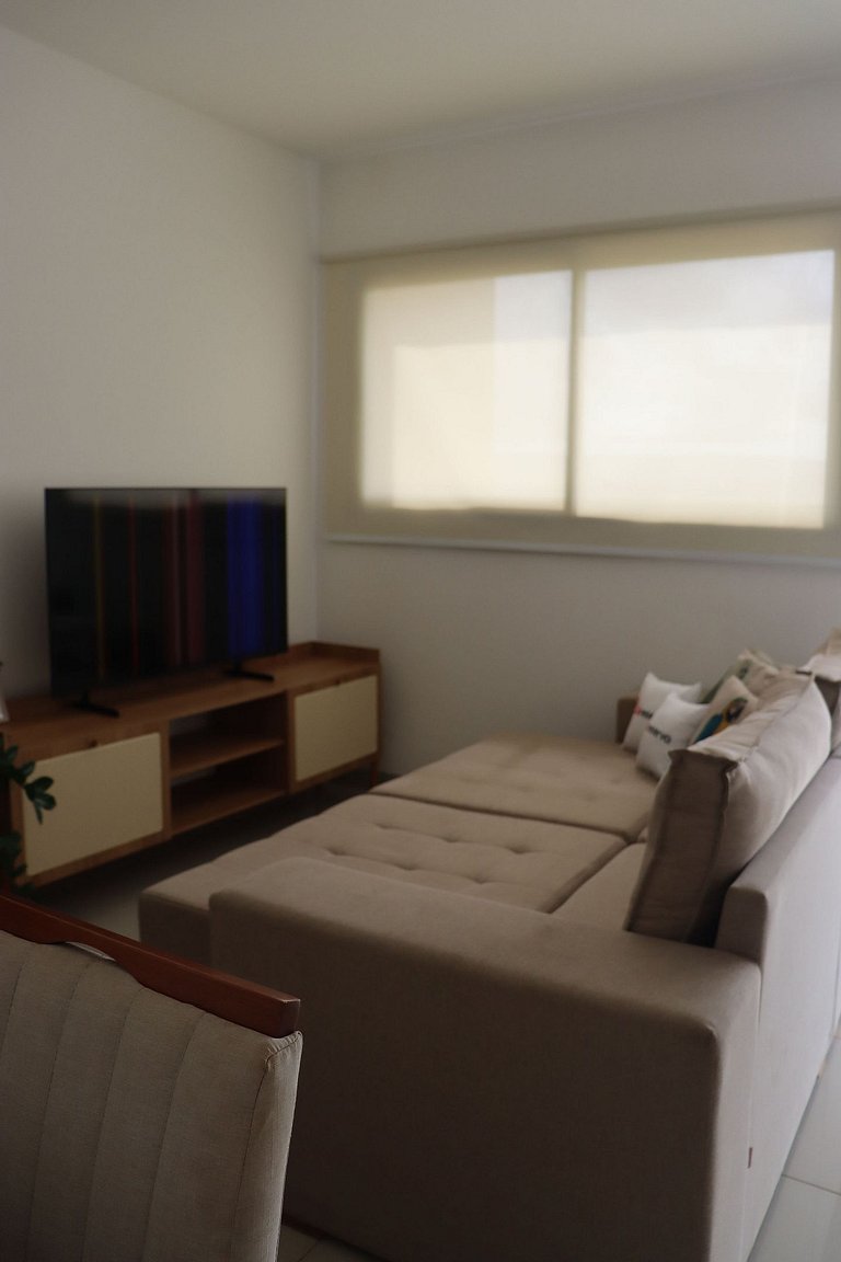 Flat capim dourado | moderno com sofa-cama