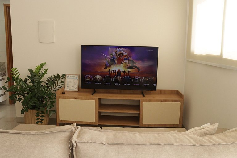 Flat capim dourado | moderno com sofa-cama