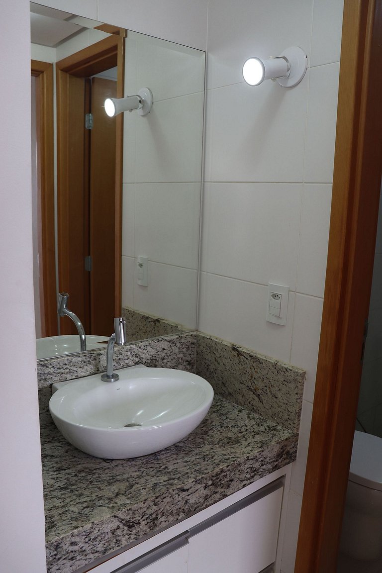 Flat capim dourado | moderno com sofa-cama