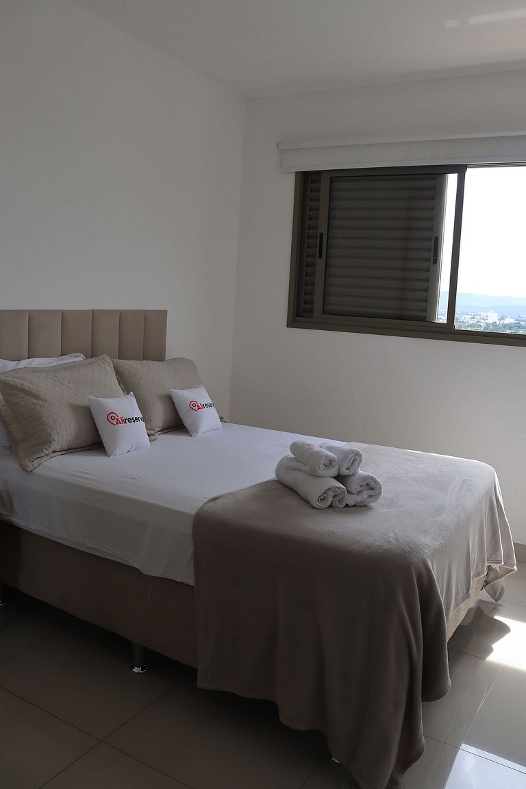 Flat capim dourado | moderno com sofa-cama