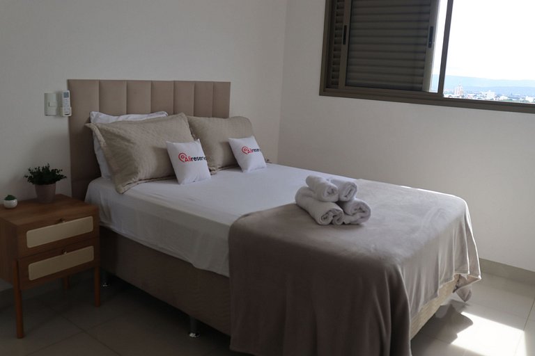 Flat capim dourado | moderno com sofa-cama