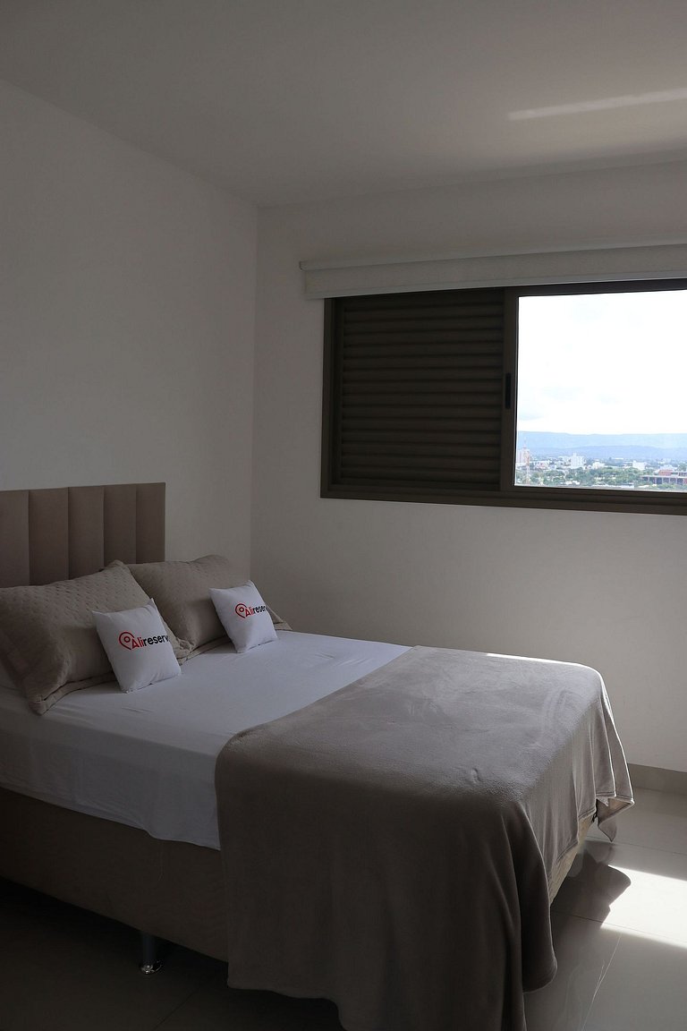 Flat capim dourado | moderno com sofa-cama