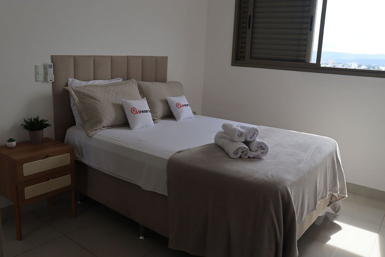 Flat capim dourado | moderno com sofa-cama