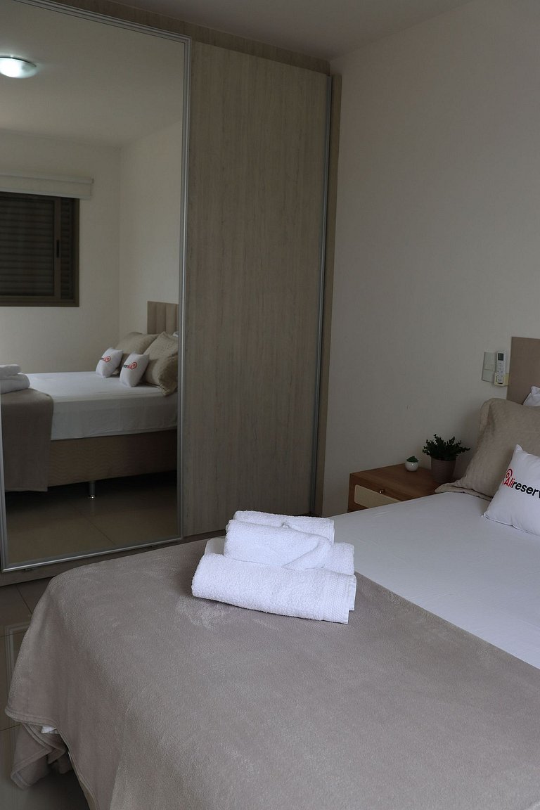 Flat capim dourado | moderno com sofa-cama