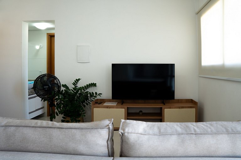 Flat capim dourado | moderno com sofa-cama