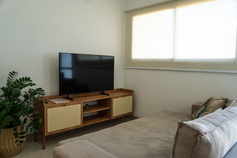 Flat capim dourado | moderno com sofa-cama