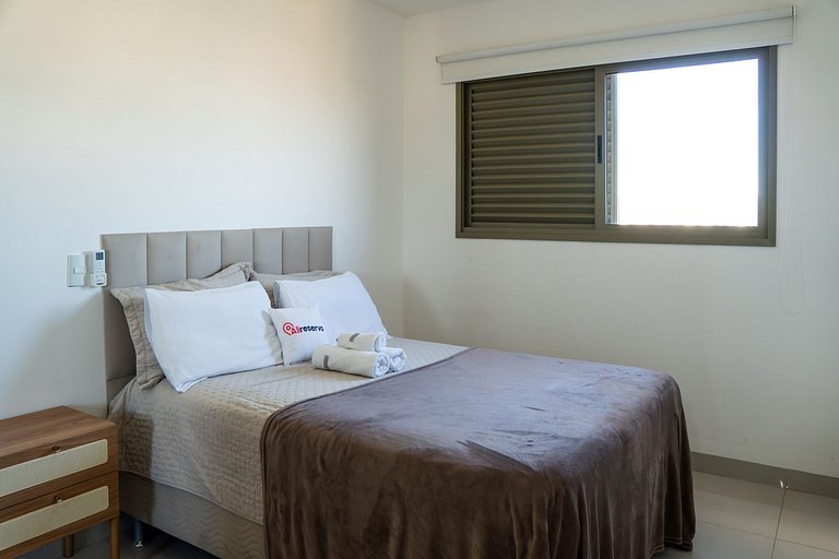 Flat capim dourado | moderno com sofa-cama