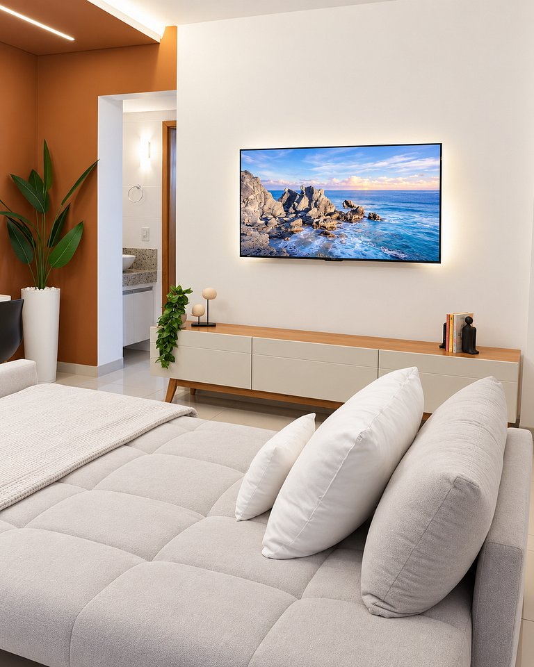 Vista Deslumbrante para o Lago | flat cama king