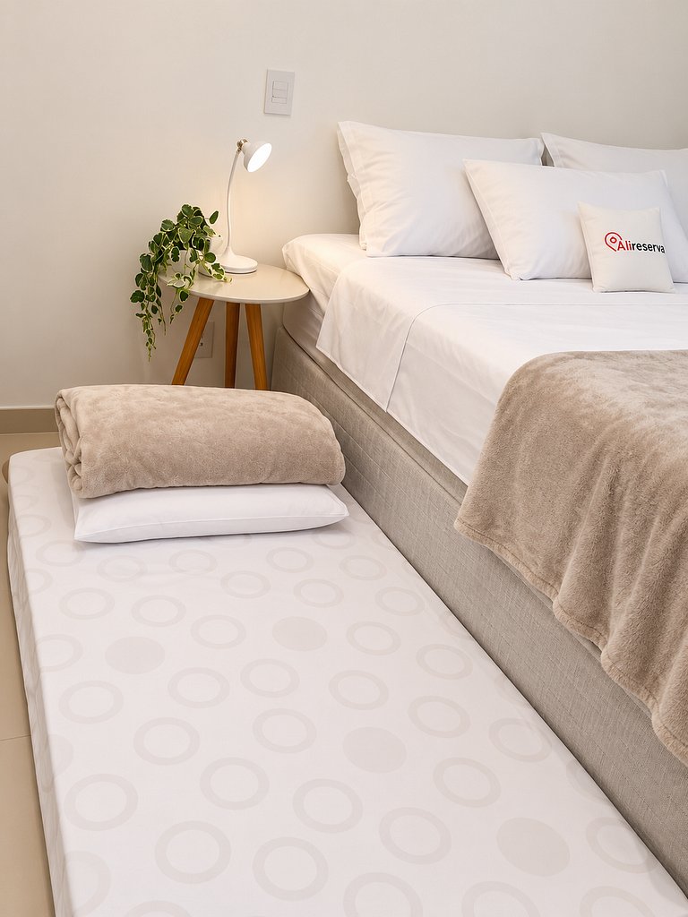 Vista Deslumbrante para o Lago | flat cama king