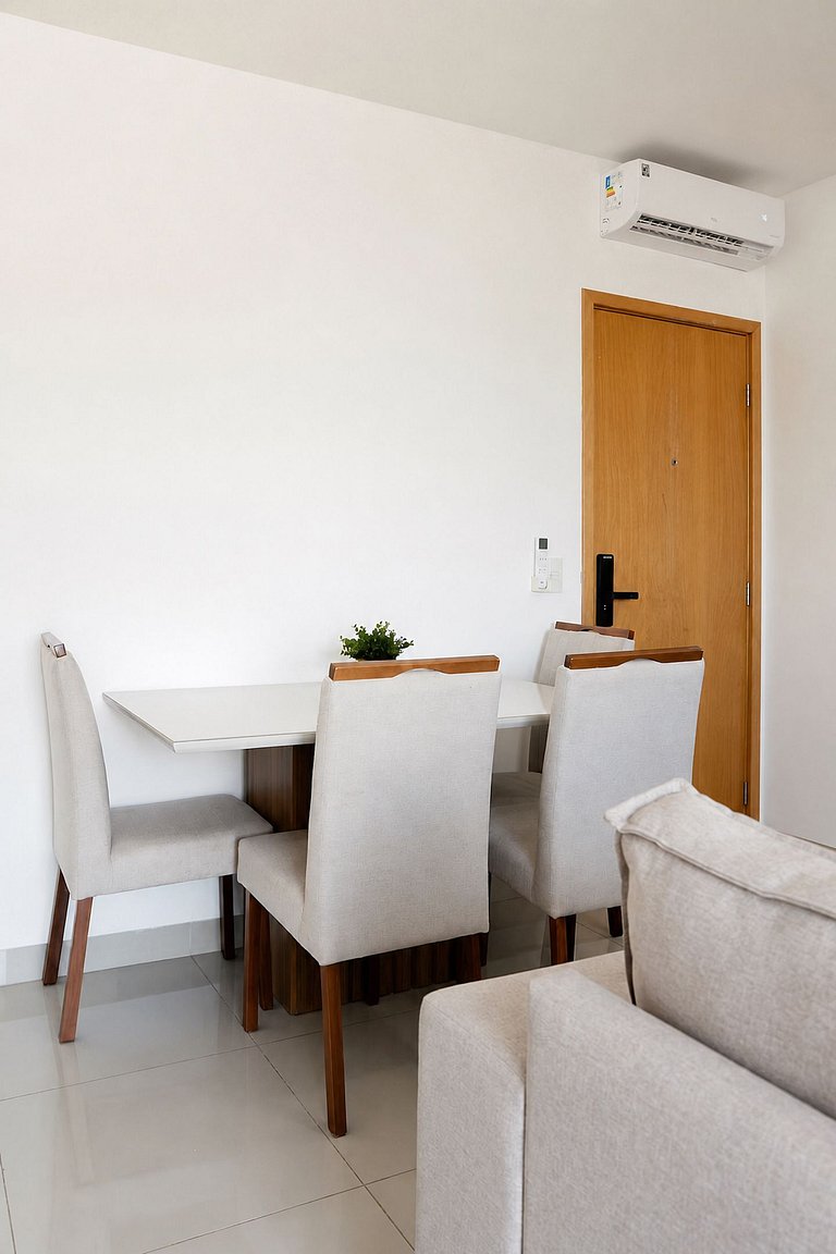 Flat capim dourado | moderno com sofa-cama