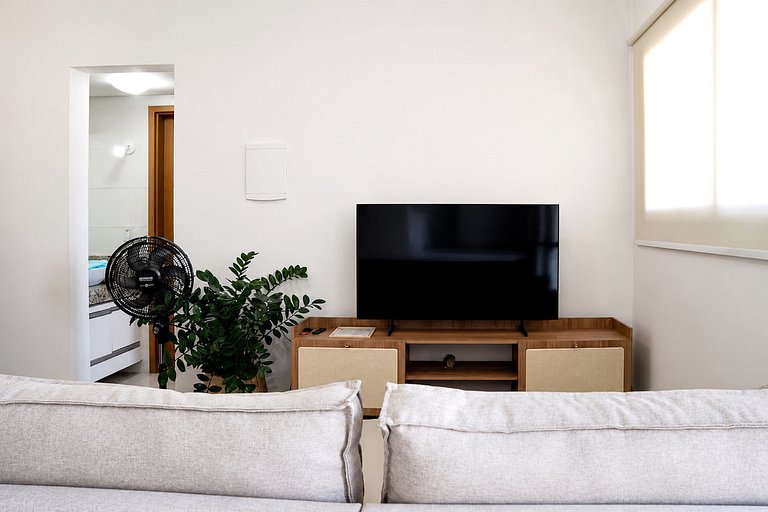 Flat capim dourado | moderno com sofa-cama